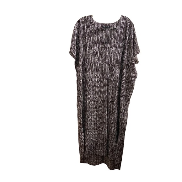 Banana Republic Black & White Mumu Dress Lightweight Boho Maxi Dress Size Large - Picture 1 of 8